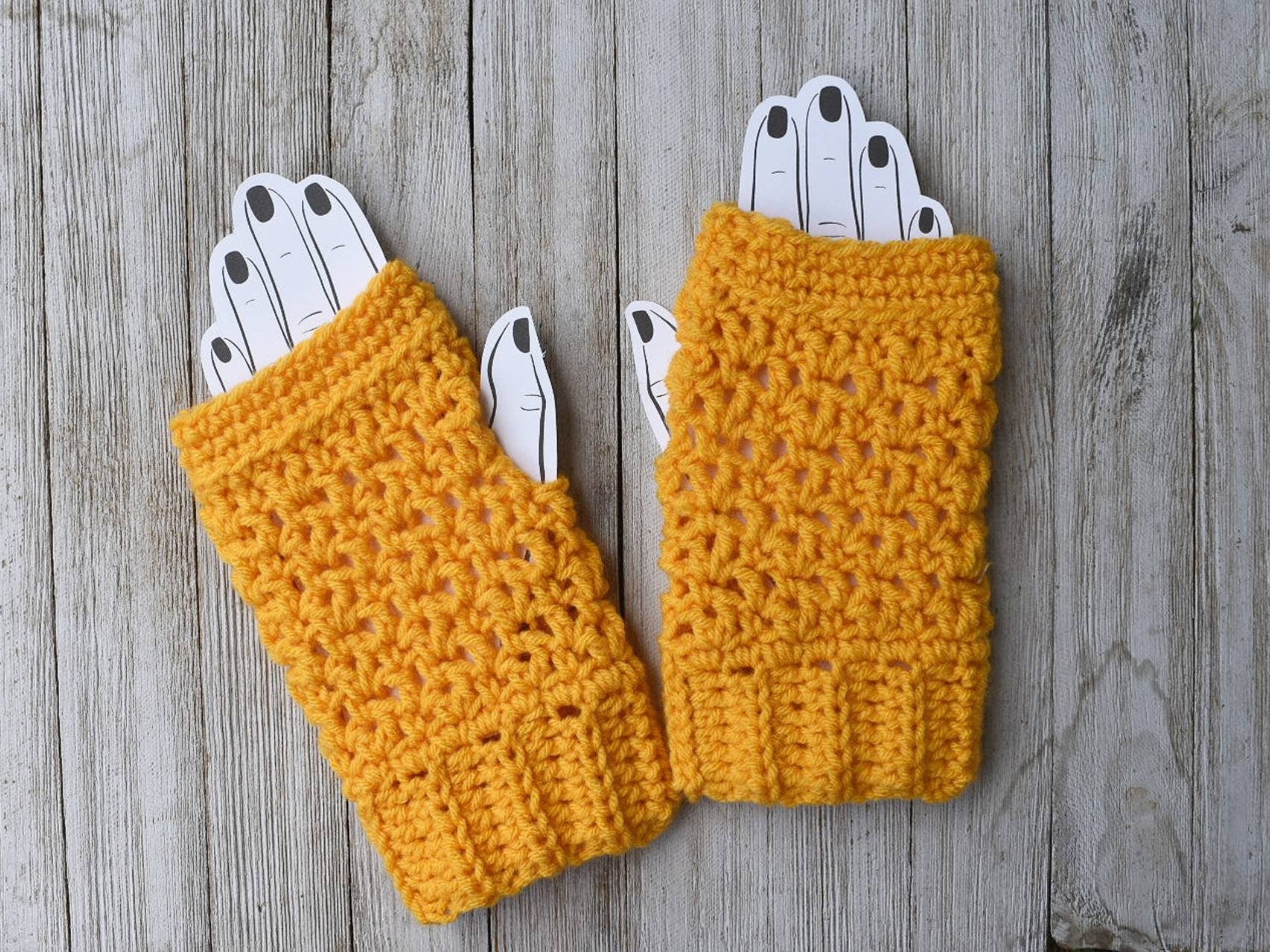 Crochet Fingerless Gloves Pattern, Easy Women's Mittens (PDF Pattern)
