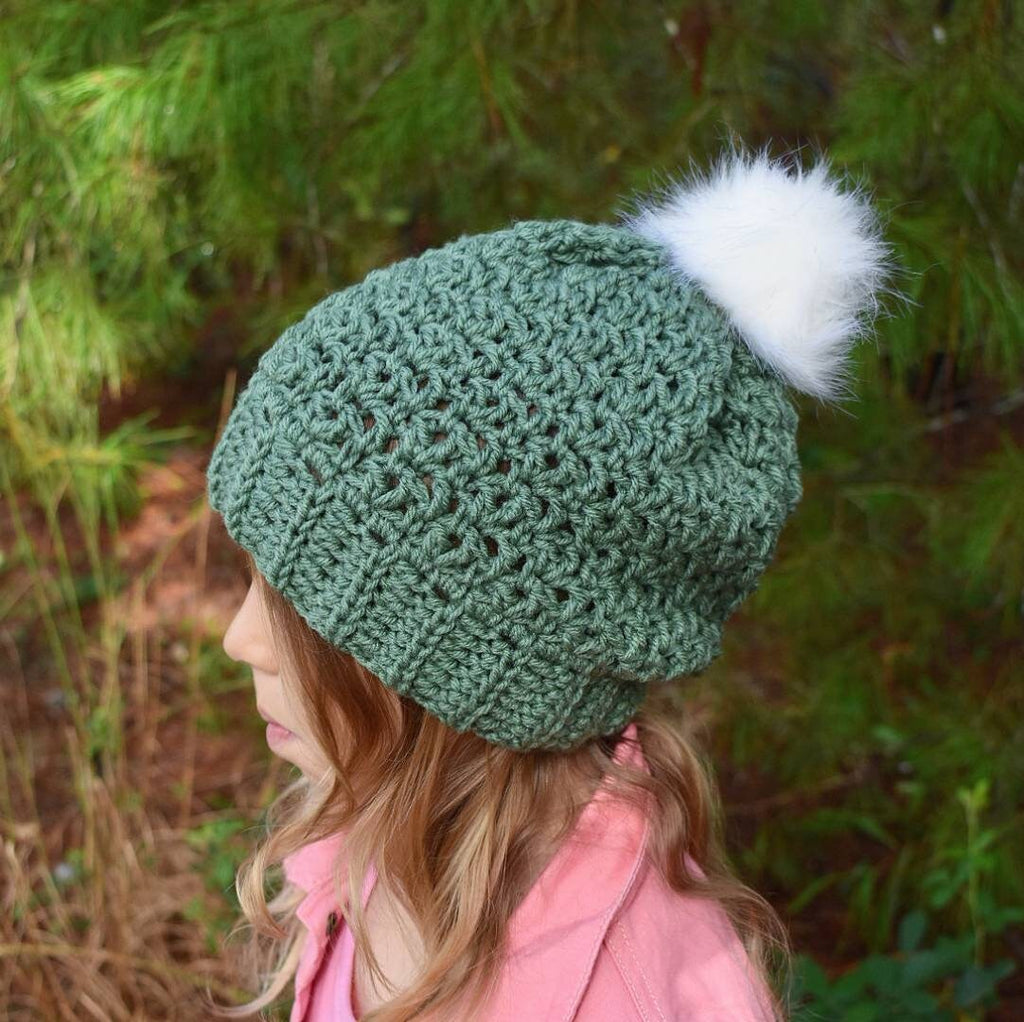 Crochet Slouch Hat Pattern, Women's Beanie, Easy Beginner Toque (Instant Download)