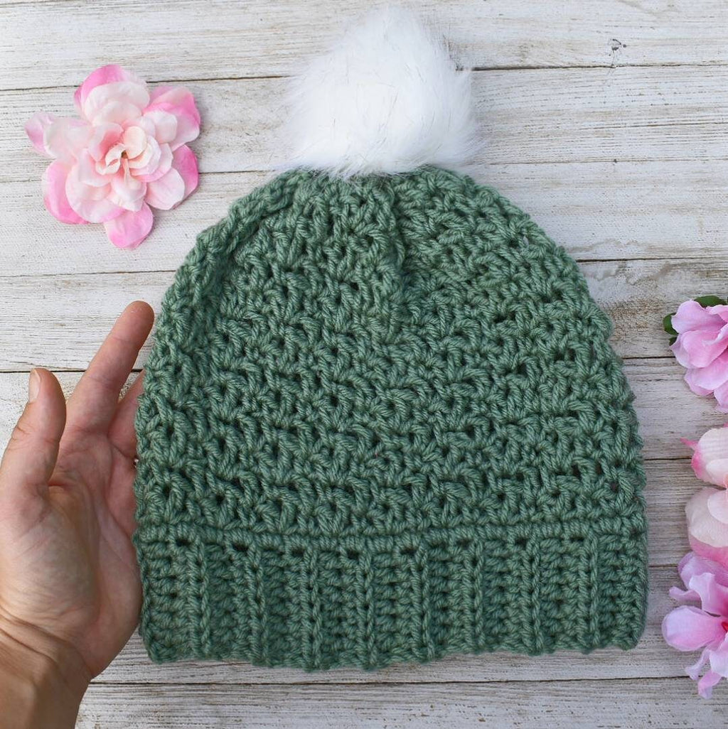 Crochet Slouch Hat Pattern, Women's Beanie, Easy Beginner Toque (Instant Download)