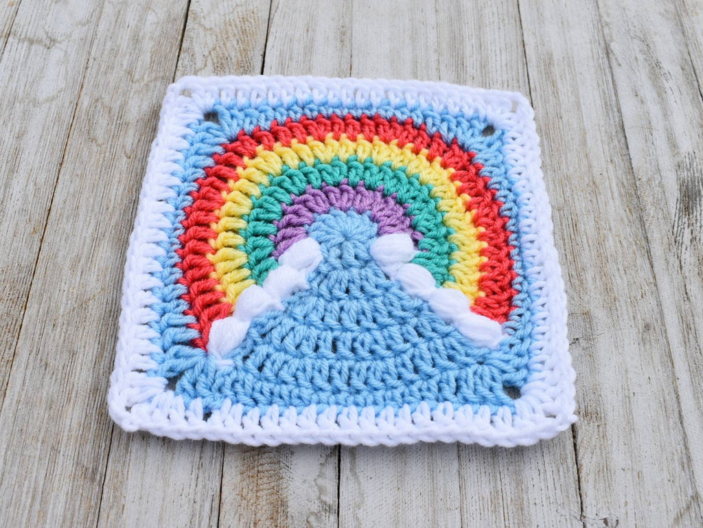 Rainbow Granny Square Crochet Pattern, Easy Skill (PDF Pattern)