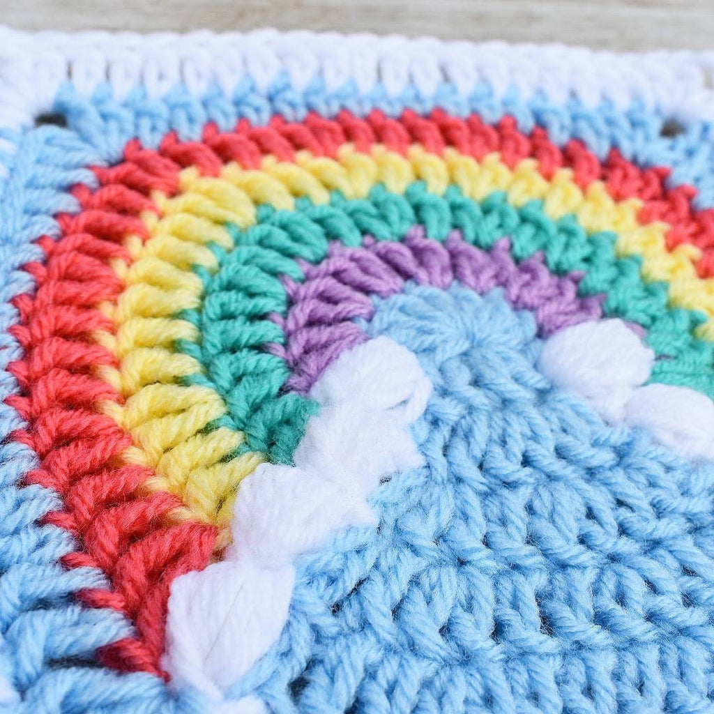 Rainbow Granny Square Crochet Pattern, Easy Skill (PDF Pattern)