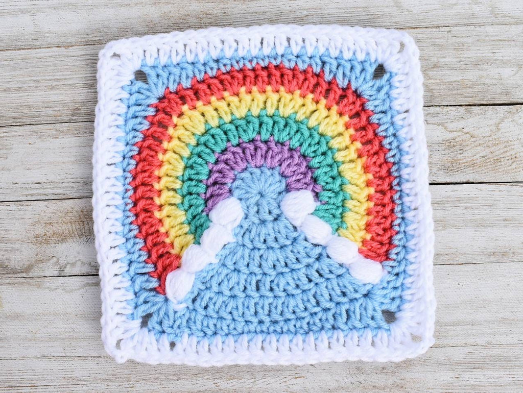 Rainbow Granny Square Crochet Pattern, Easy Skill (PDF Pattern)