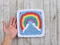 Rainbow Granny Square Crochet Pattern, Easy Skill (PDF Pattern)