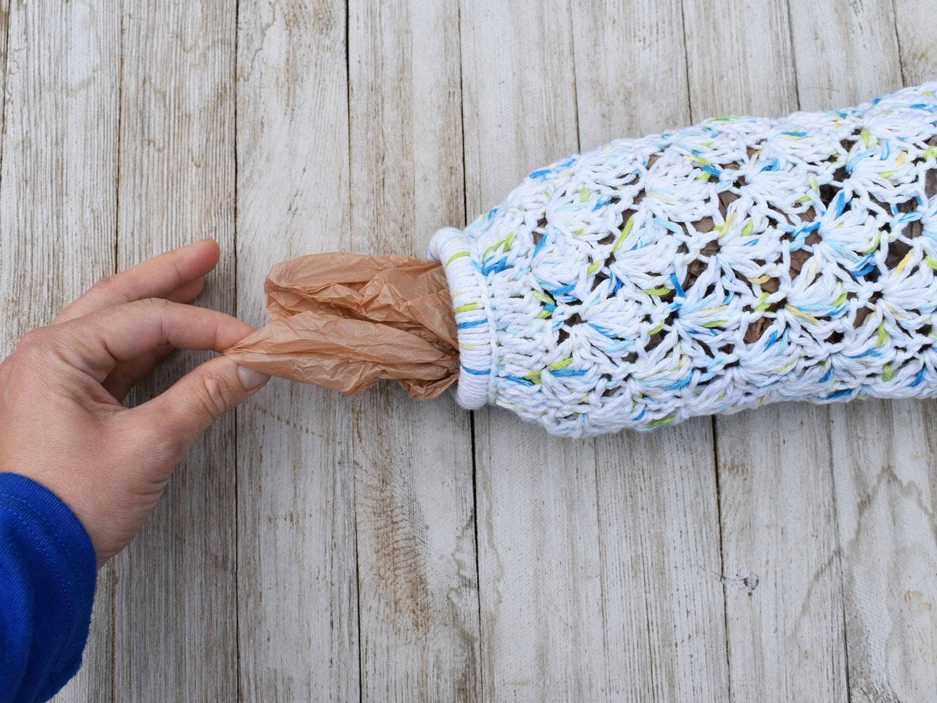 Crochet Grocery Bag Dispenser Pattern, Kitchen Storage (Digital Download)