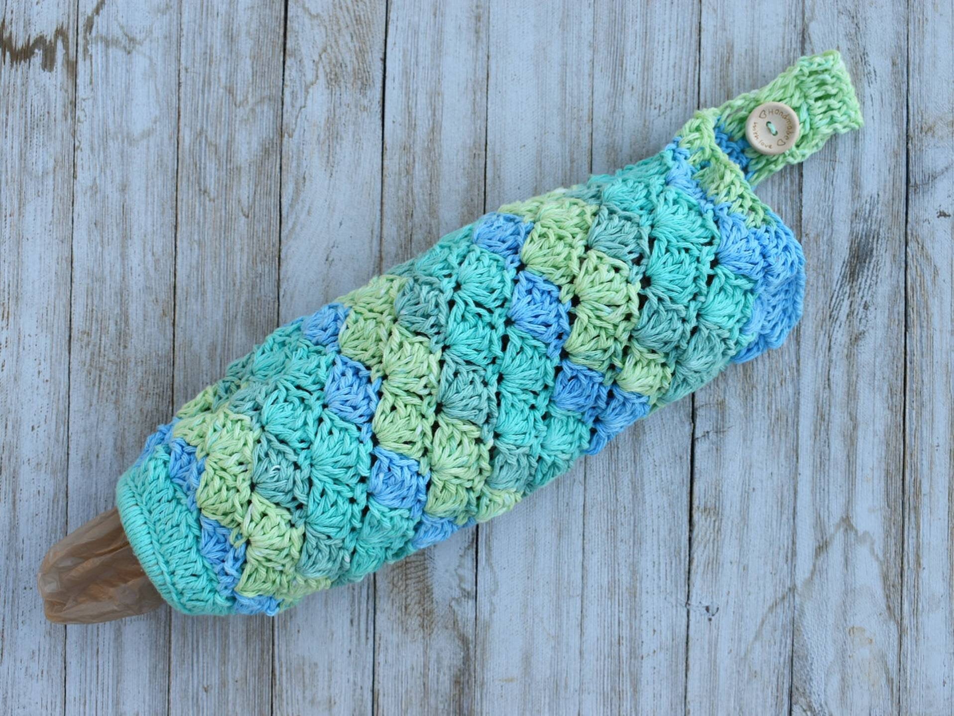 Crochet Grocery Bag Dispenser Pattern, Kitchen Storage (Digital Download)