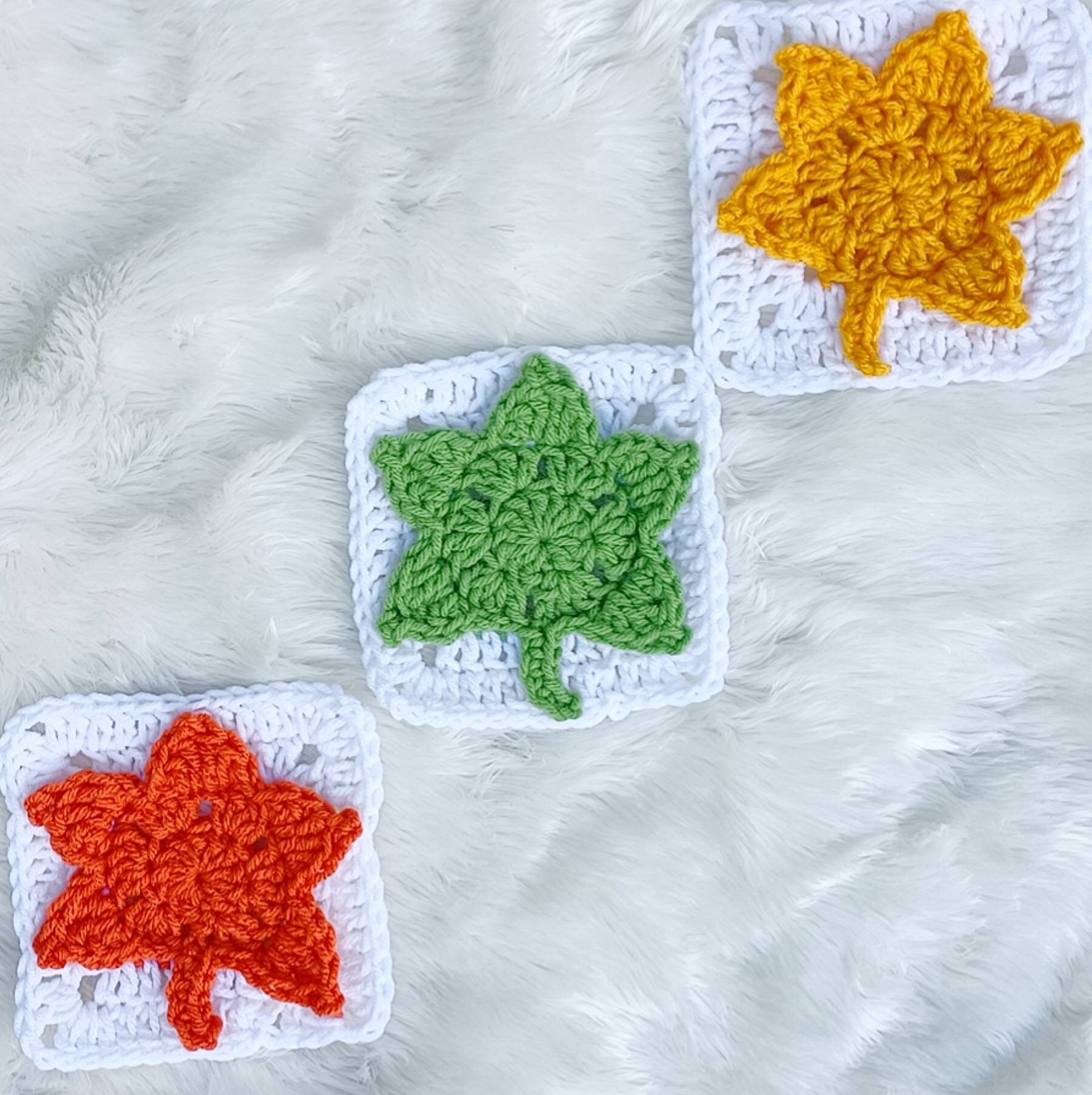 Crochet Leaf Blanket Pattern, Granny Square Afghan (PDF Pattern)