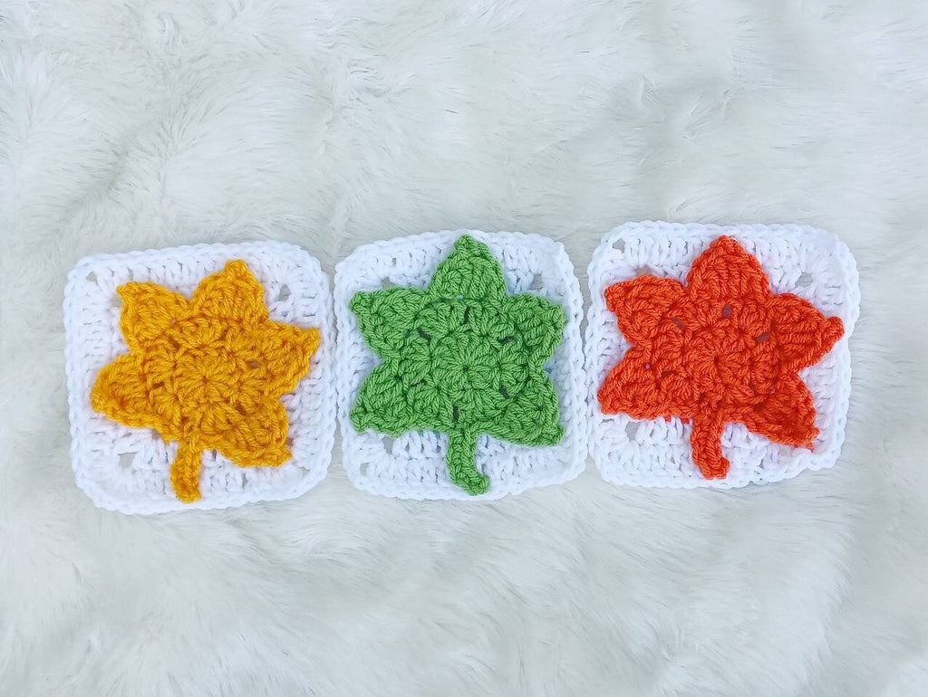 Crochet Leaf Blanket Pattern, Granny Square Afghan (PDF Pattern)