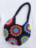 Pinion Flower Crochet Handbag Pattern, Granny Square Hexagon (PDF Pattern)