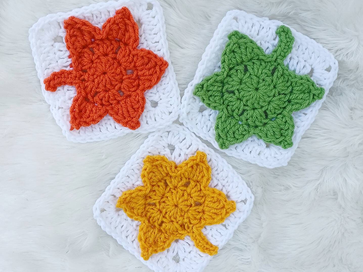 Crochet Leaf Blanket Pattern, Granny Square Afghan (PDF Pattern)