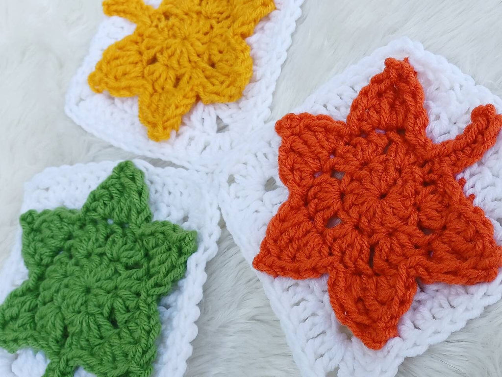 Crochet Leaf Blanket Pattern, Granny Square Afghan (PDF Pattern)