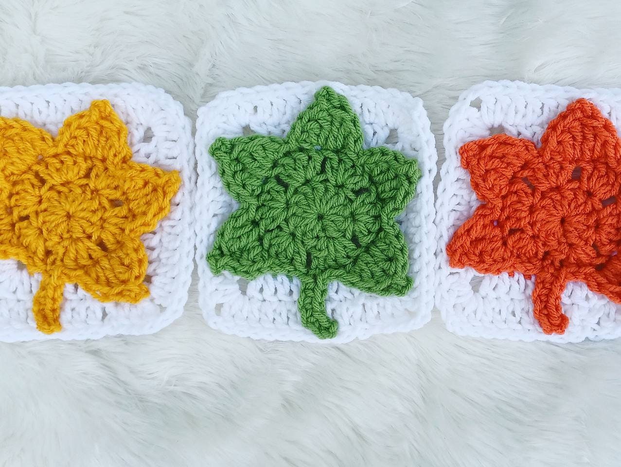 Crochet Leaf Blanket Pattern, Granny Square Afghan (PDF Pattern)