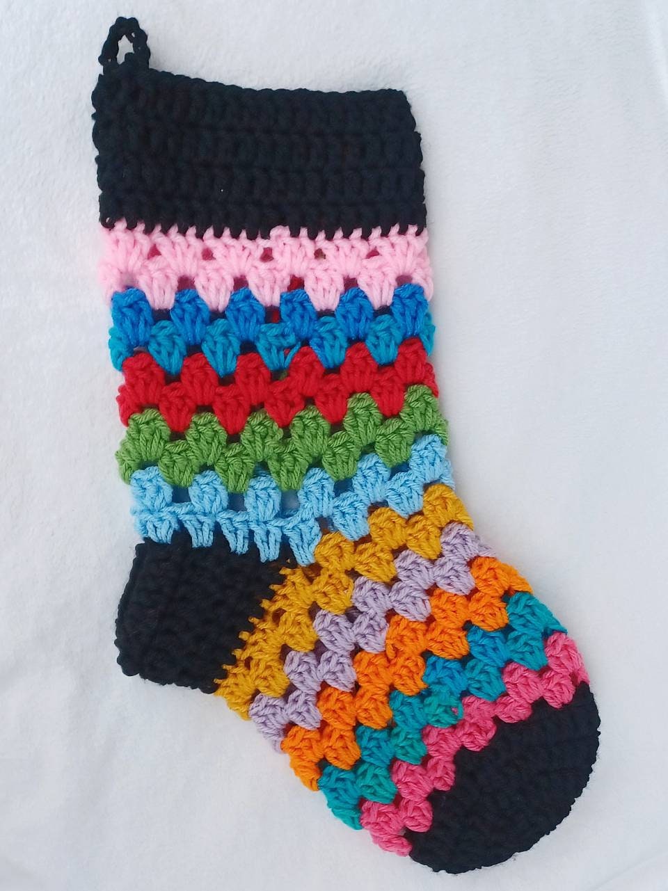 Scrappy Crochet Stocking Pattern, Easy Christmas Home Decor (Digital Download)