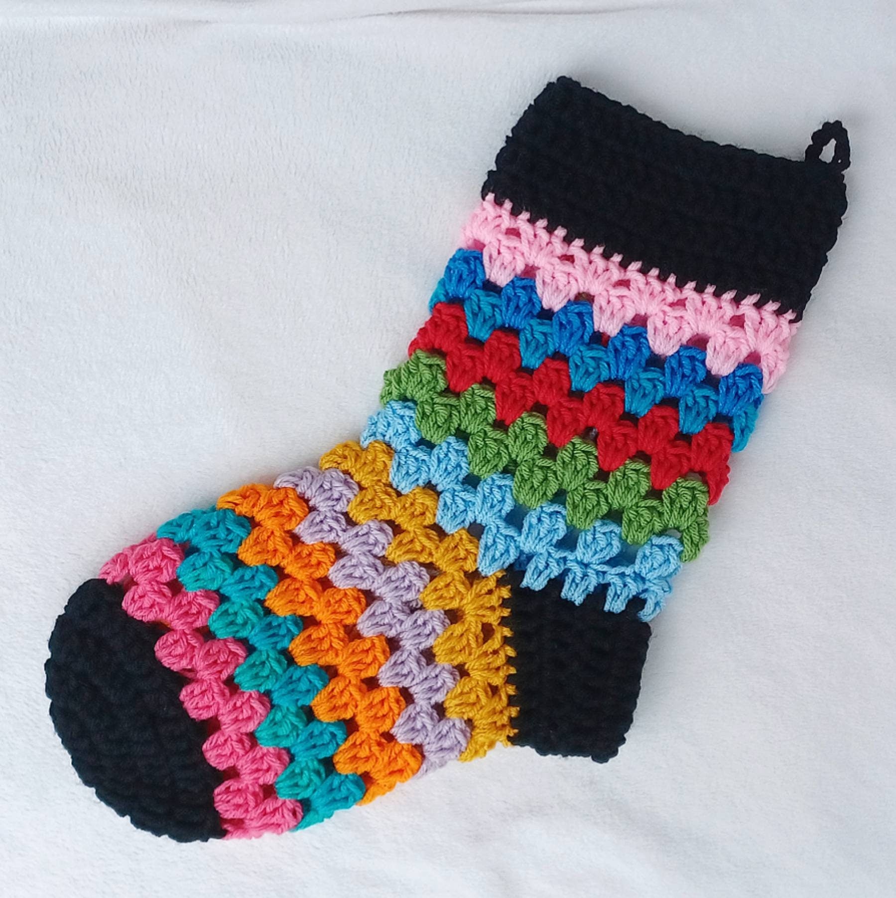 Scrappy Crochet Stocking Pattern, Easy Christmas Home Decor (Digital Download)