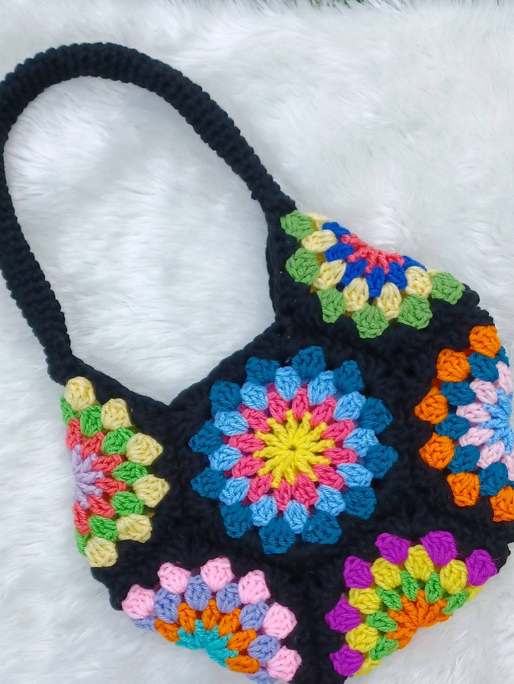 Spinning Jenny Flower Bag Crochet Pattern, Granny Square Handbag (Digital Download)
