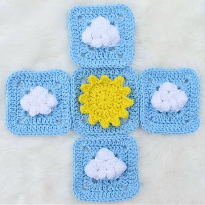 Cloud Granny Square Crochet Pattern (PDF Download)