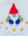 Crochet Gnome Applique Pattern, Easy Sew-On Decoration (PDF Pattern)