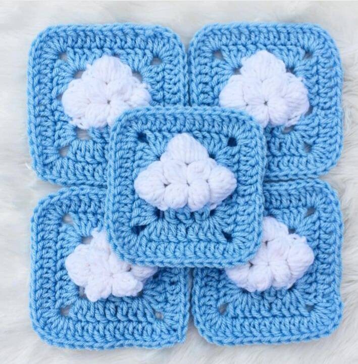 Cloud Granny Square Crochet Pattern (PDF Download)