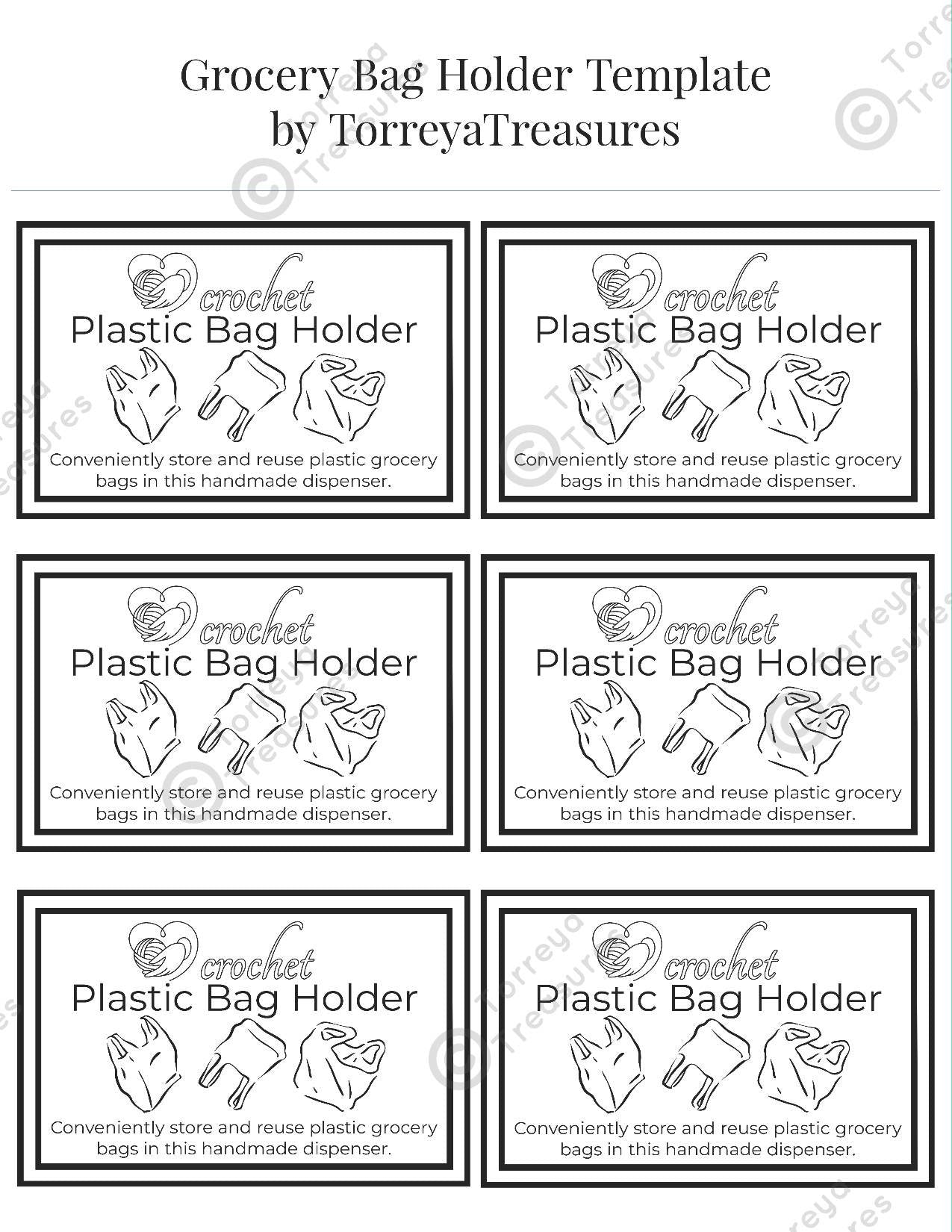 Grocery bag holder, easy crochet pattern, digital download pdf, plastic bag dispenser, crochet kitchen storage, reusable plastic bag holder