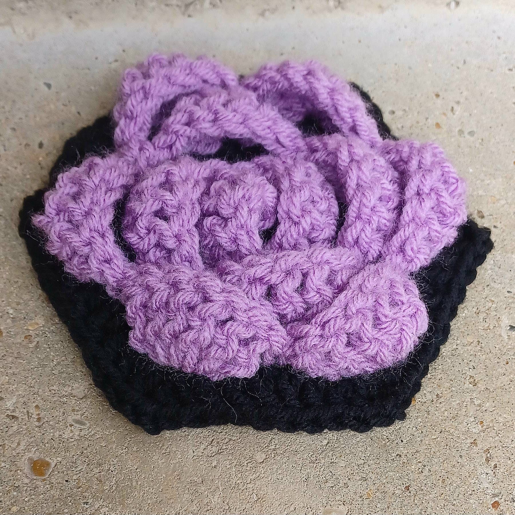 Crochet Rose Hexagon Pattern, 3D Flower Granny Square (PDF Pattern)