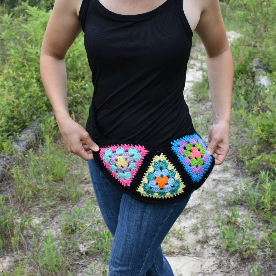 Crochet Granny Square Bum Bag Pattern, Festival Waist Bag (PDF Pattern)