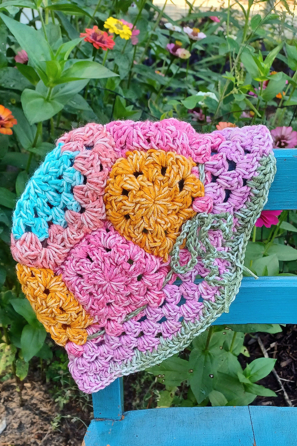 Crochet Flower Granny Square Hat Pattern, Child Bonnet (PDF Pattern)