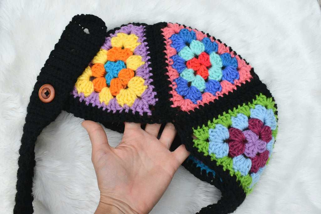 Crochet Granny Square Bum Bag Pattern, Festival Waist Bag (PDF Pattern)