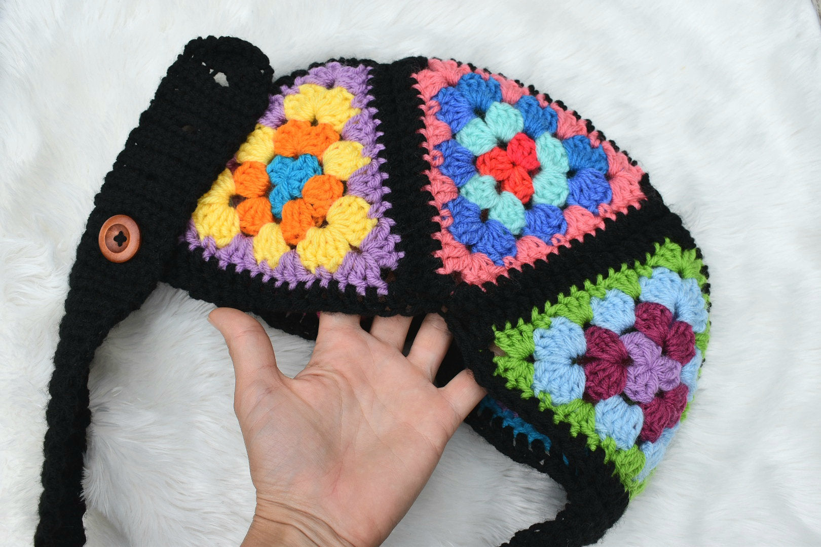 Crochet Granny Square Bum Bag Pattern, Festival Waist Bag (PDF Pattern)