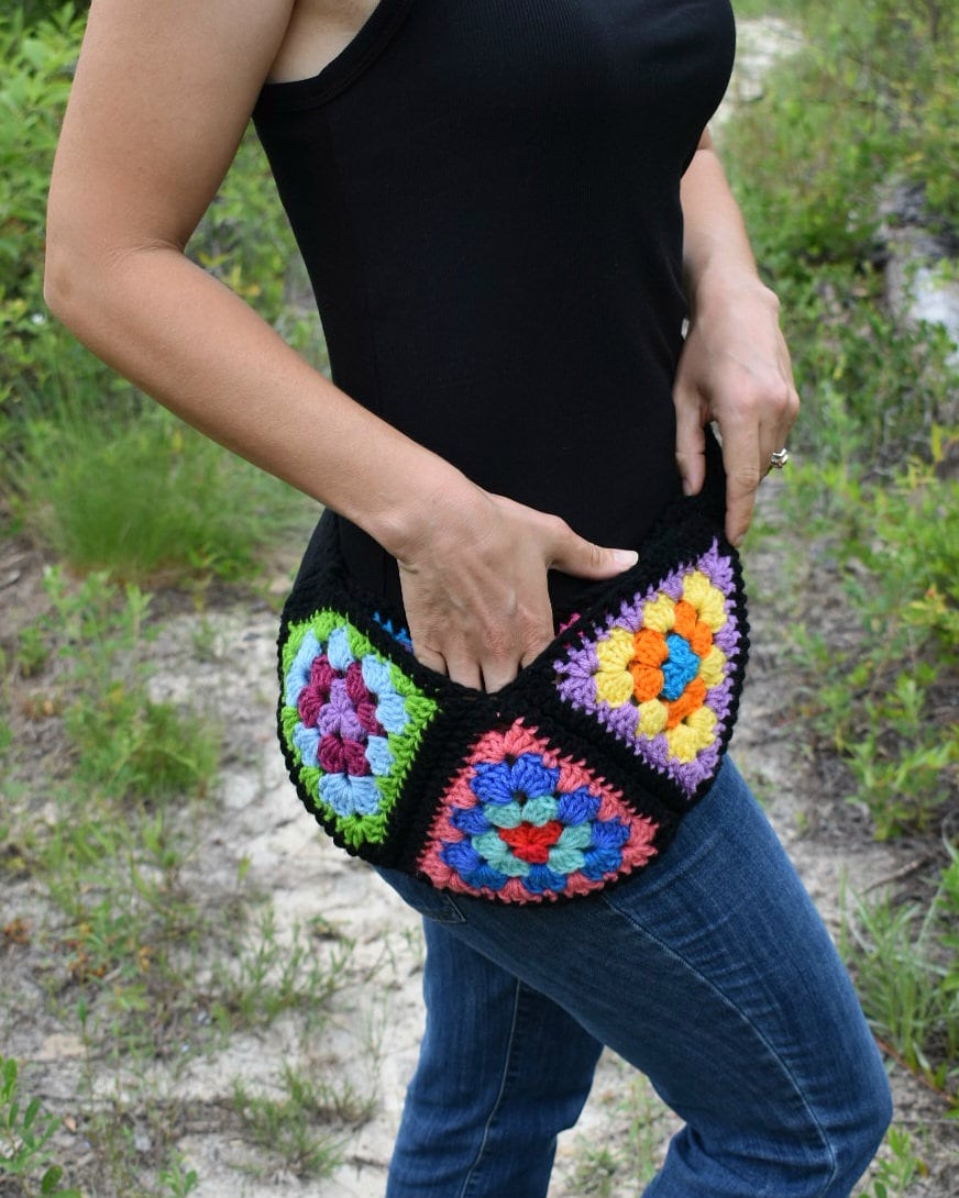 Crochet Granny Square Bum Bag Pattern, Festival Waist Bag (PDF Pattern)