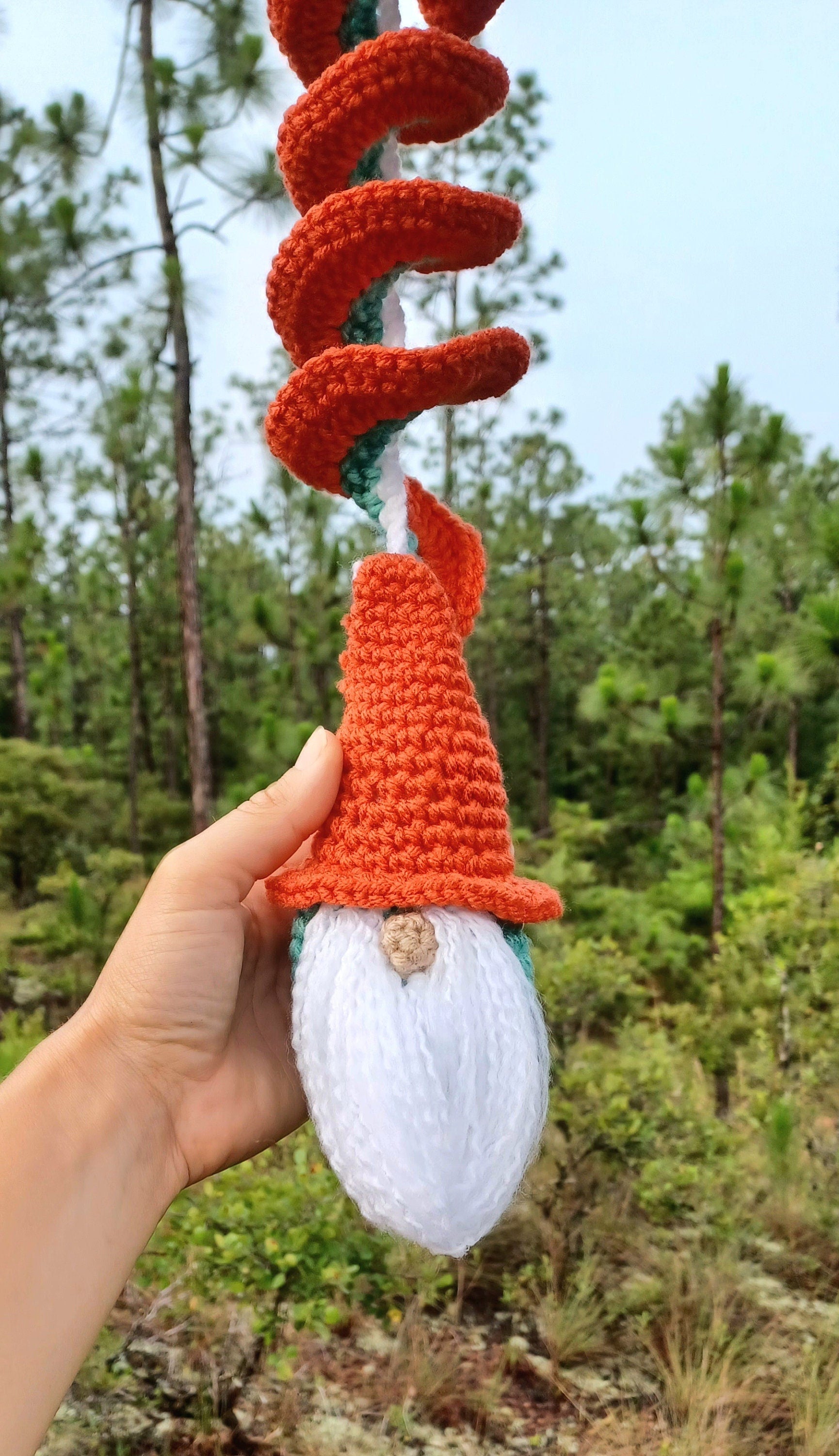 Gnome Wind Spinner Crochet Pattern, Garden Wind Chime (Digital Download)