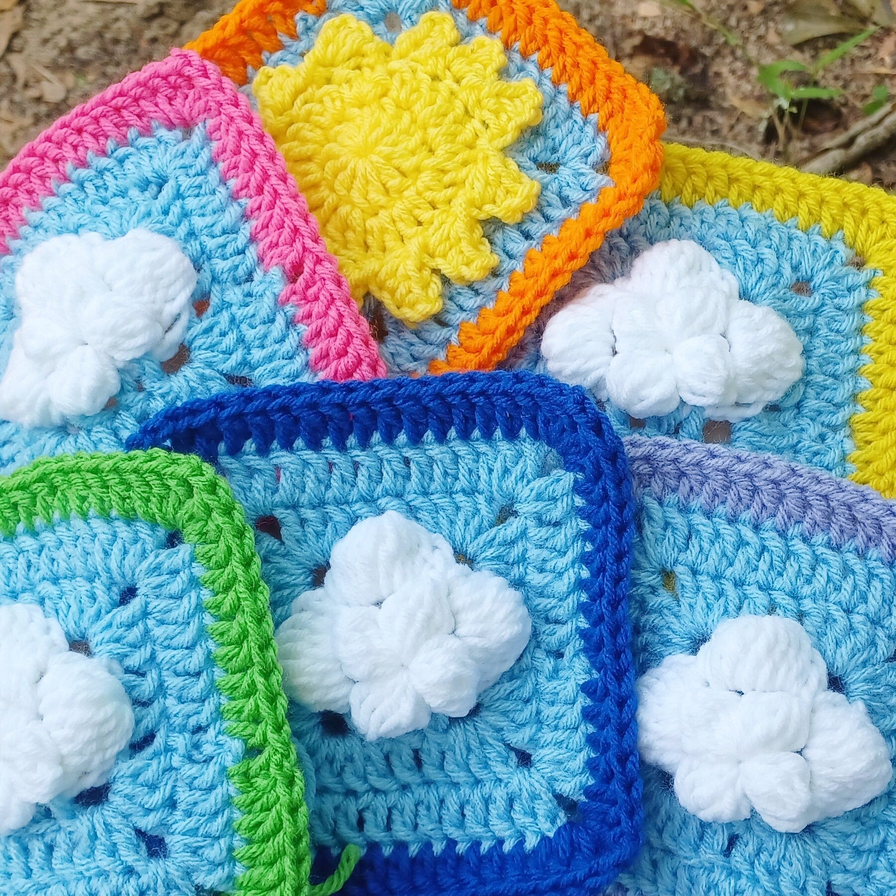 Cloud Granny Square Crochet Pattern (PDF Download)