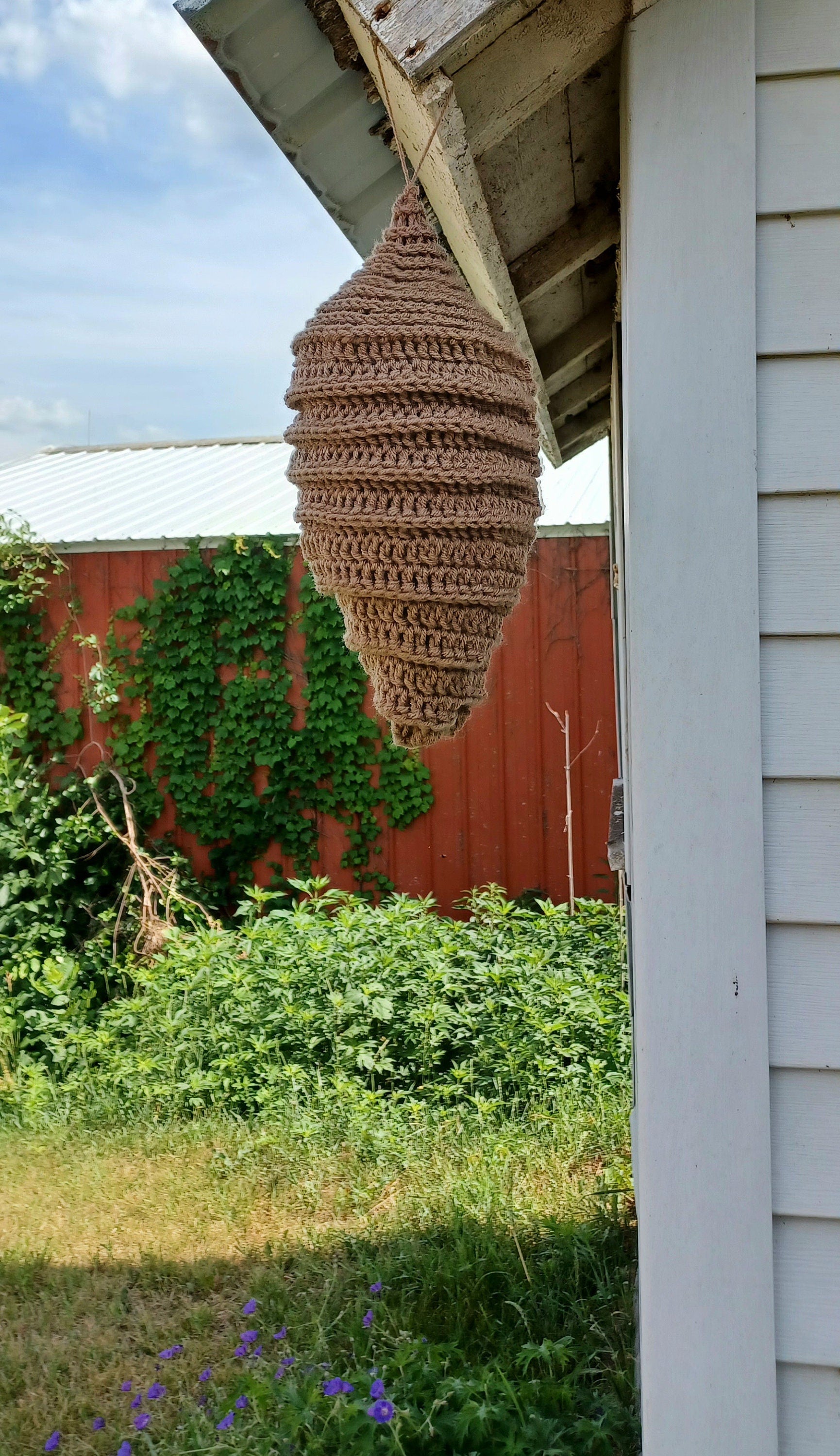 Crochet Decoy Wasp Nest Pattern, Natural Bee Repellent (Digital Download)