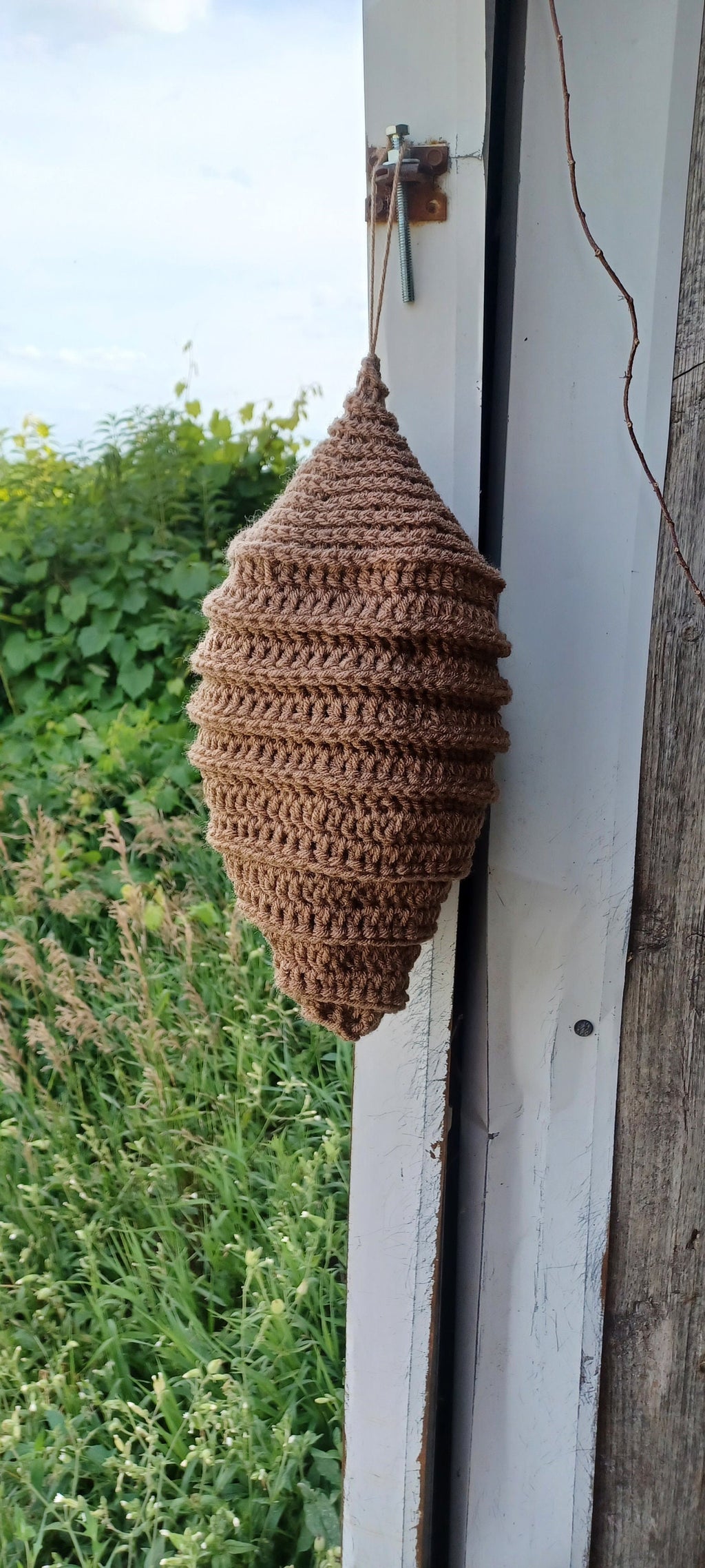 Crochet Decoy Wasp Nest Pattern, Natural Bee Repellent (Digital Download)