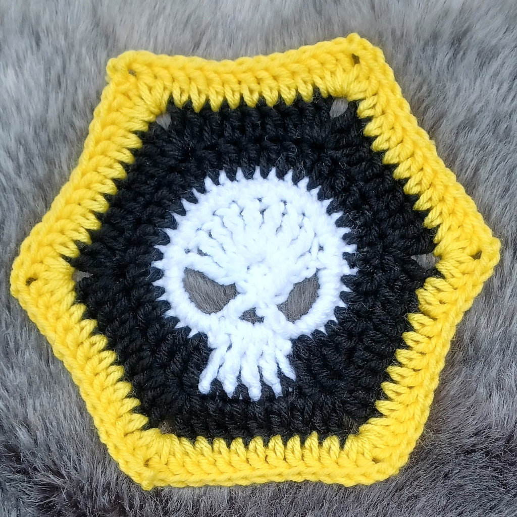 Skull Granny Square Crochet Pattern, Halloween Afghan Block (PDF Pattern)