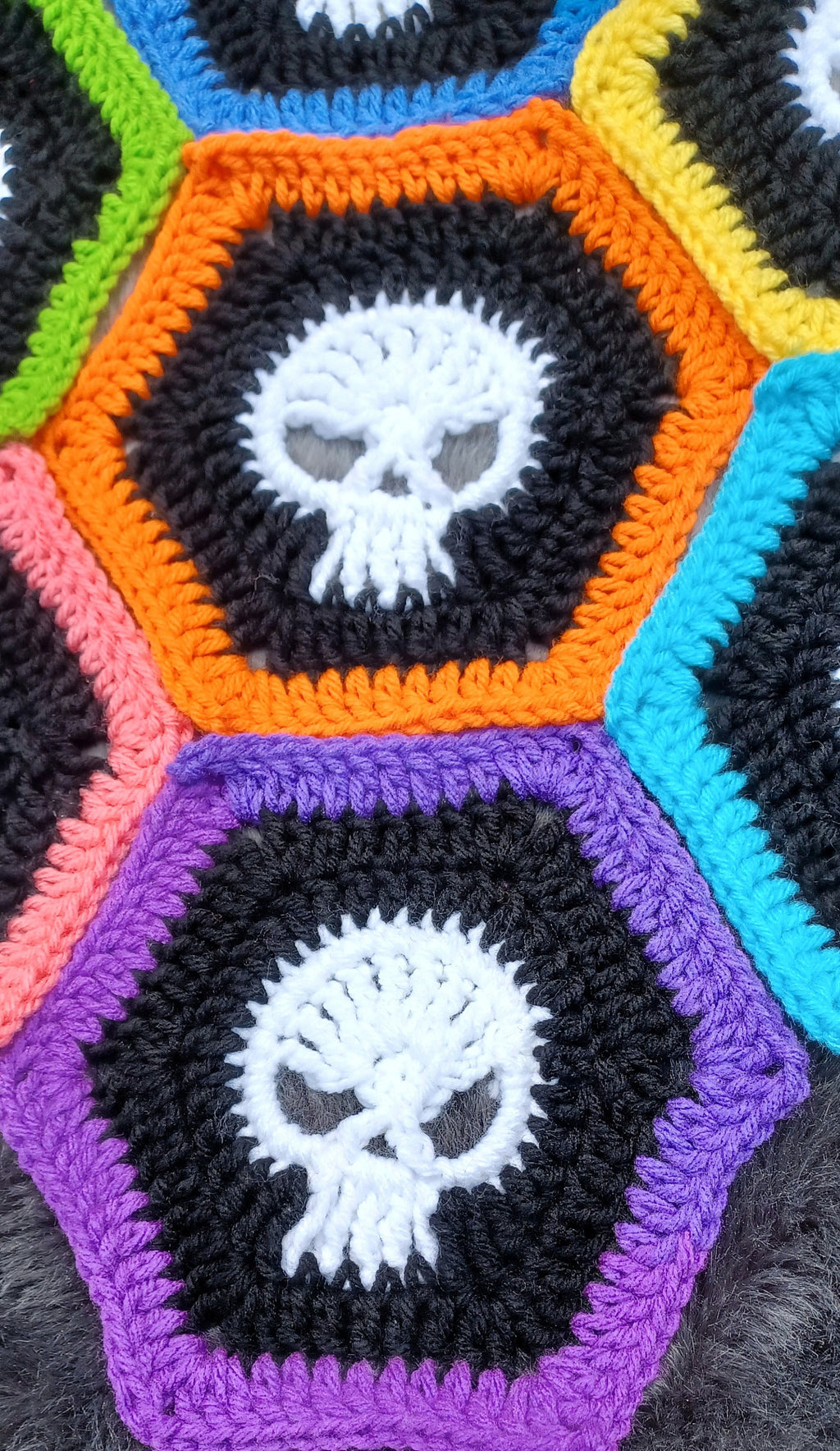 Skull Granny Square Crochet Pattern, Halloween Afghan Block (PDF Pattern)
