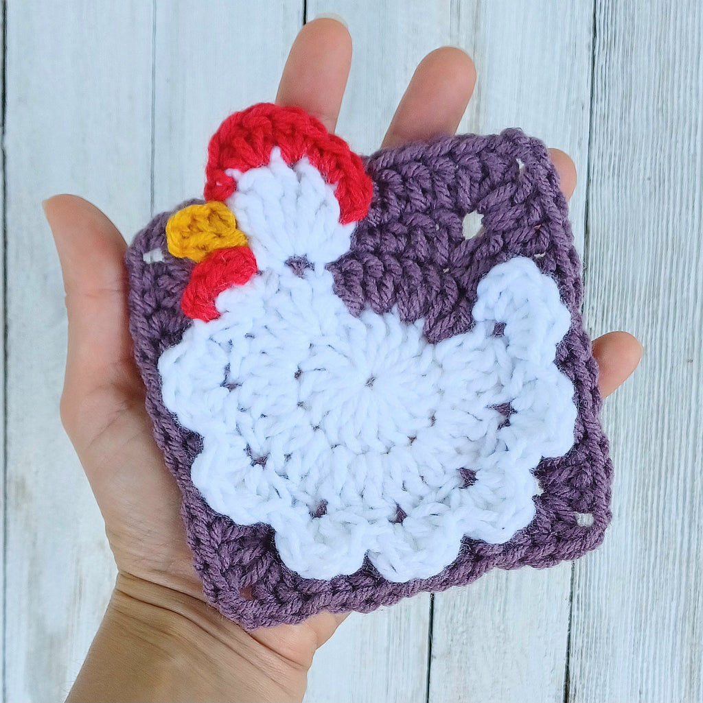 Chicken Granny Square Crochet Pattern, Easy Download (PDF)