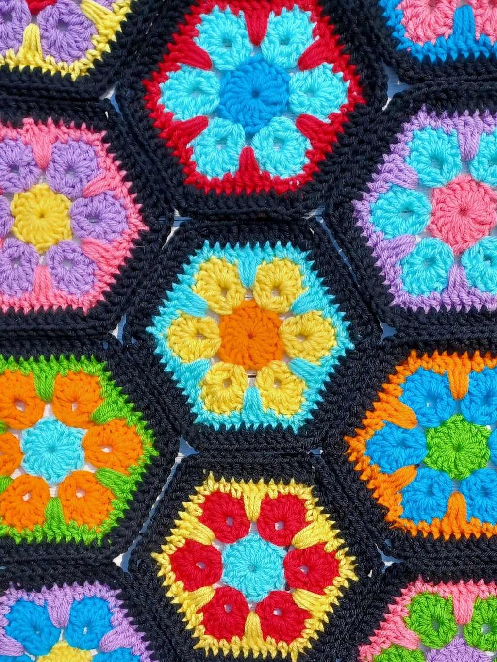 Flower Hexagon Crochet Bag Pattern, Granny Square Purse (Digital Download)