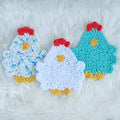 Henny Penny Coaster digital crochet pattern, instant download easy mug rug instructions, farm house kitchen and home decor chicken coasters