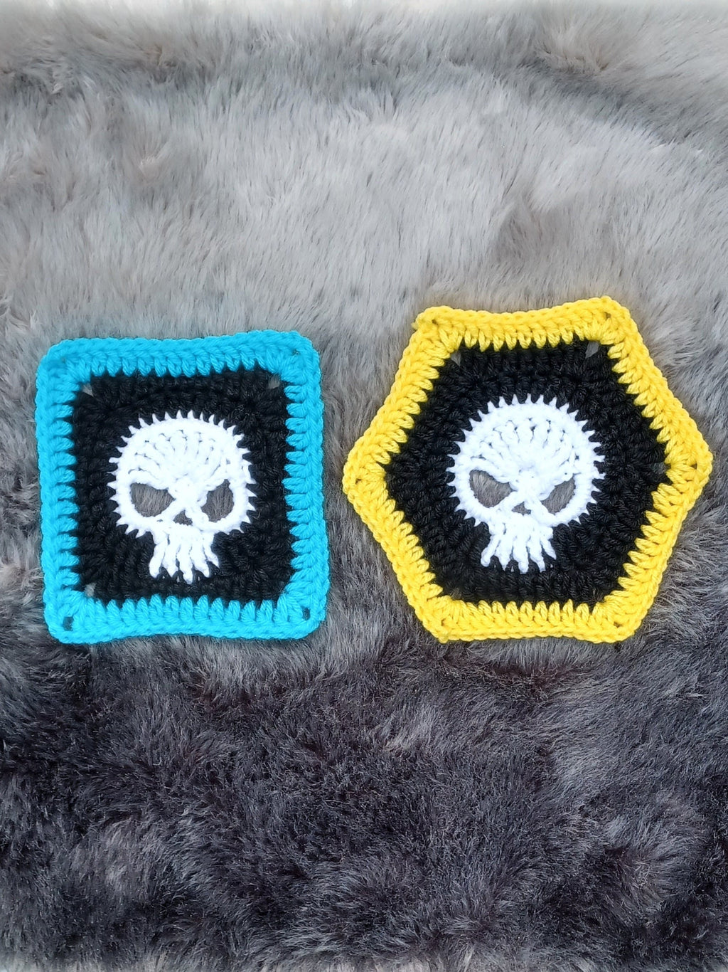 Skull Granny Square Crochet Pattern, Halloween Afghan Block (PDF Pattern)