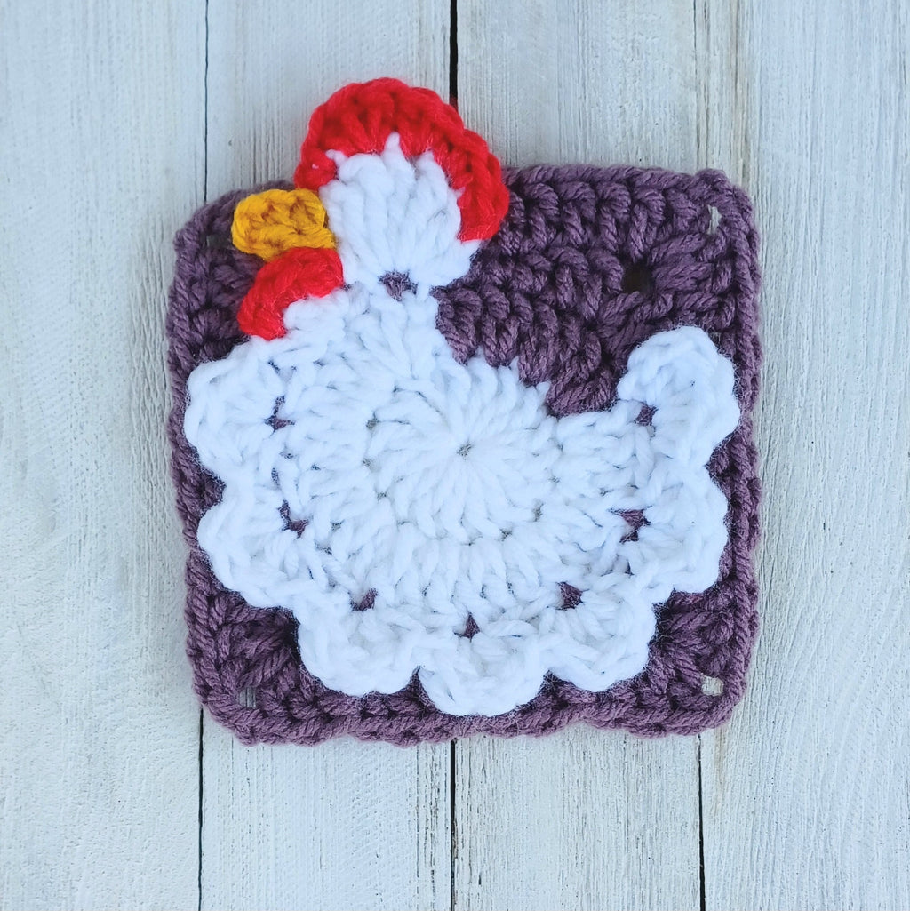 Chicken Granny Square Crochet Pattern, Easy Download (PDF)