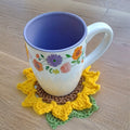 Sunflower Coaster Crochet Pattern, Easy Flower Mug Rug (Digital Download)