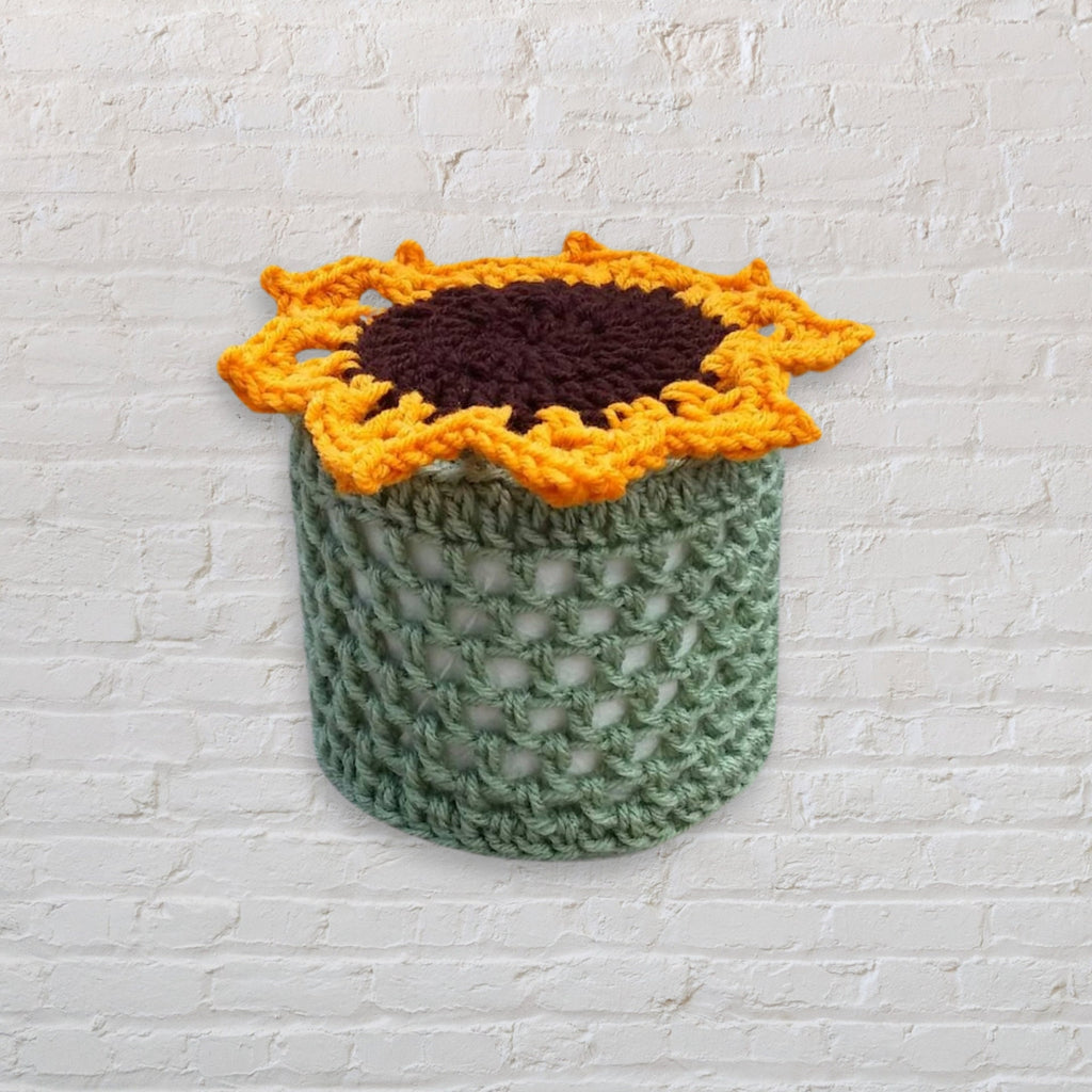 Crochet Sunflower Toilet Paper Cover Pattern (PDF Pattern)
