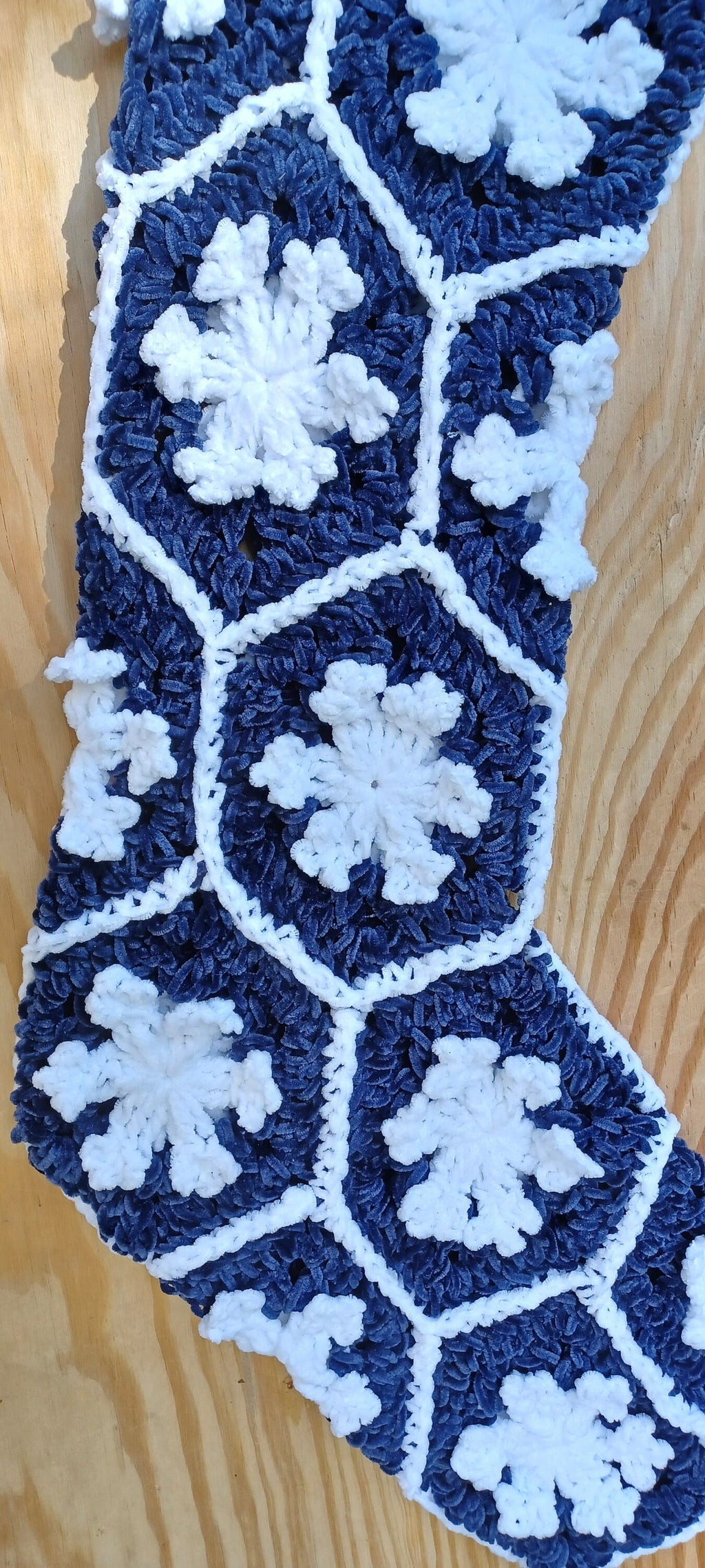 Snowflake Hexagon Stocking crochet pattern, instant download crochet instructions, Christmas holiday decorations