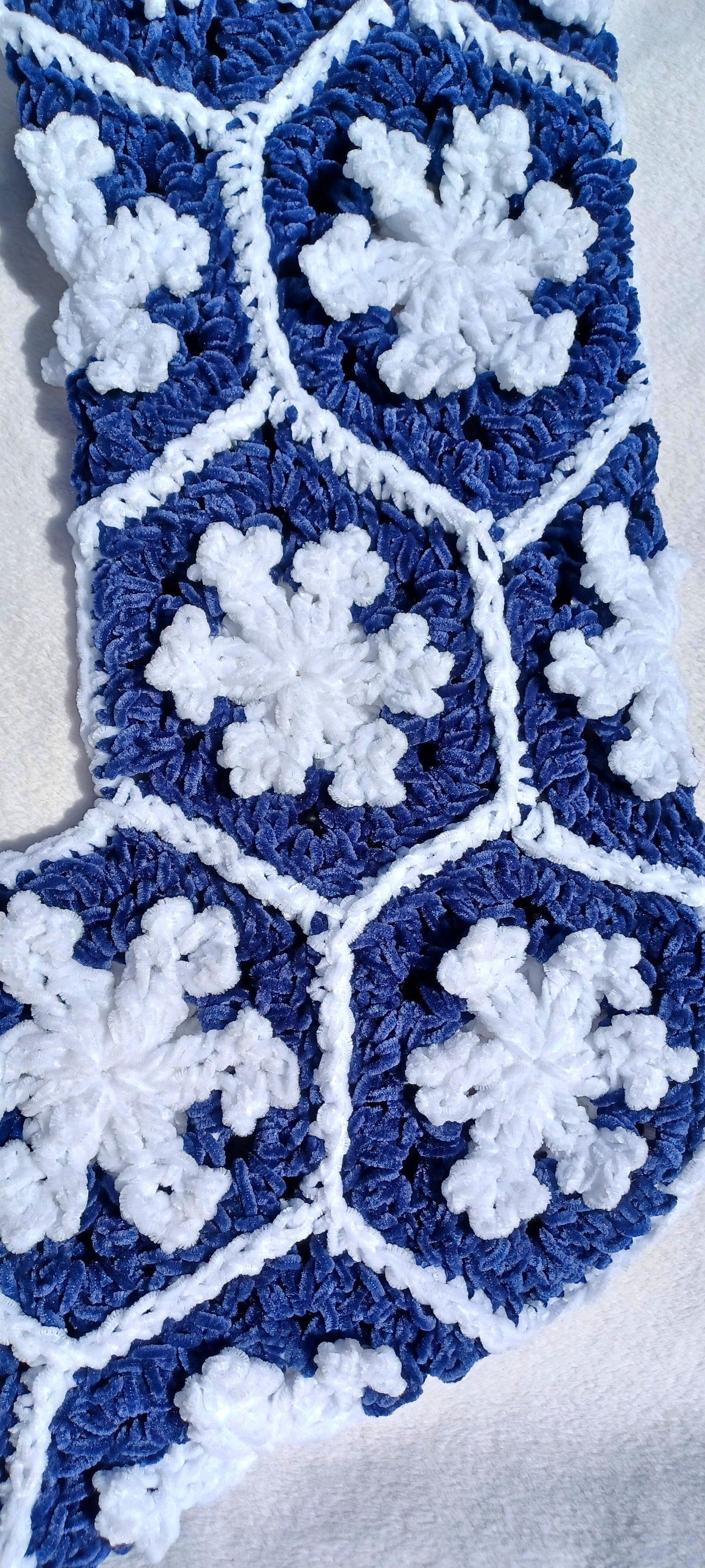 Snowflake Hexagon Stocking crochet pattern, instant download crochet instructions, Christmas holiday decorations