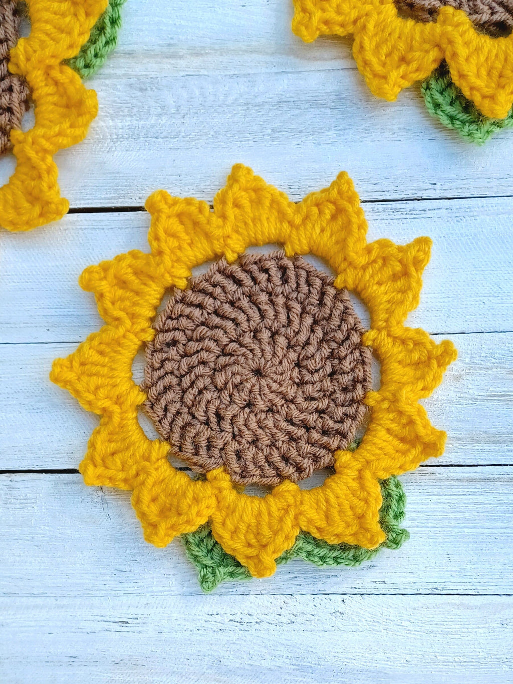 Sunflower Coaster Crochet Pattern, Easy Flower Mug Rug (Digital Download)