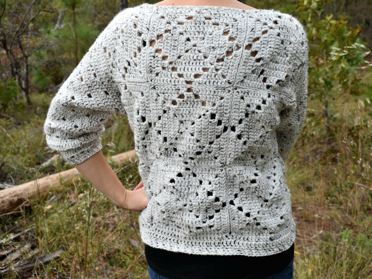 Allotrope Crochet Sweater Pattern, Diamond Pullover (PDF Download)