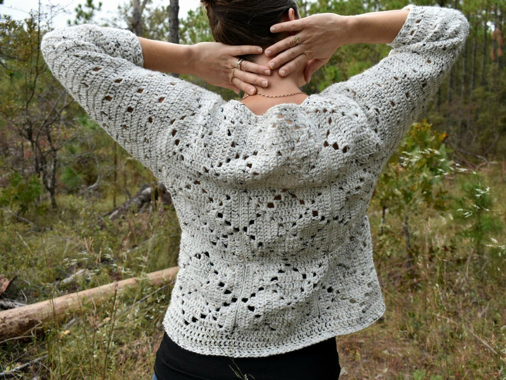 Allotrope Crochet Sweater Pattern, Diamond Pullover (PDF Download)