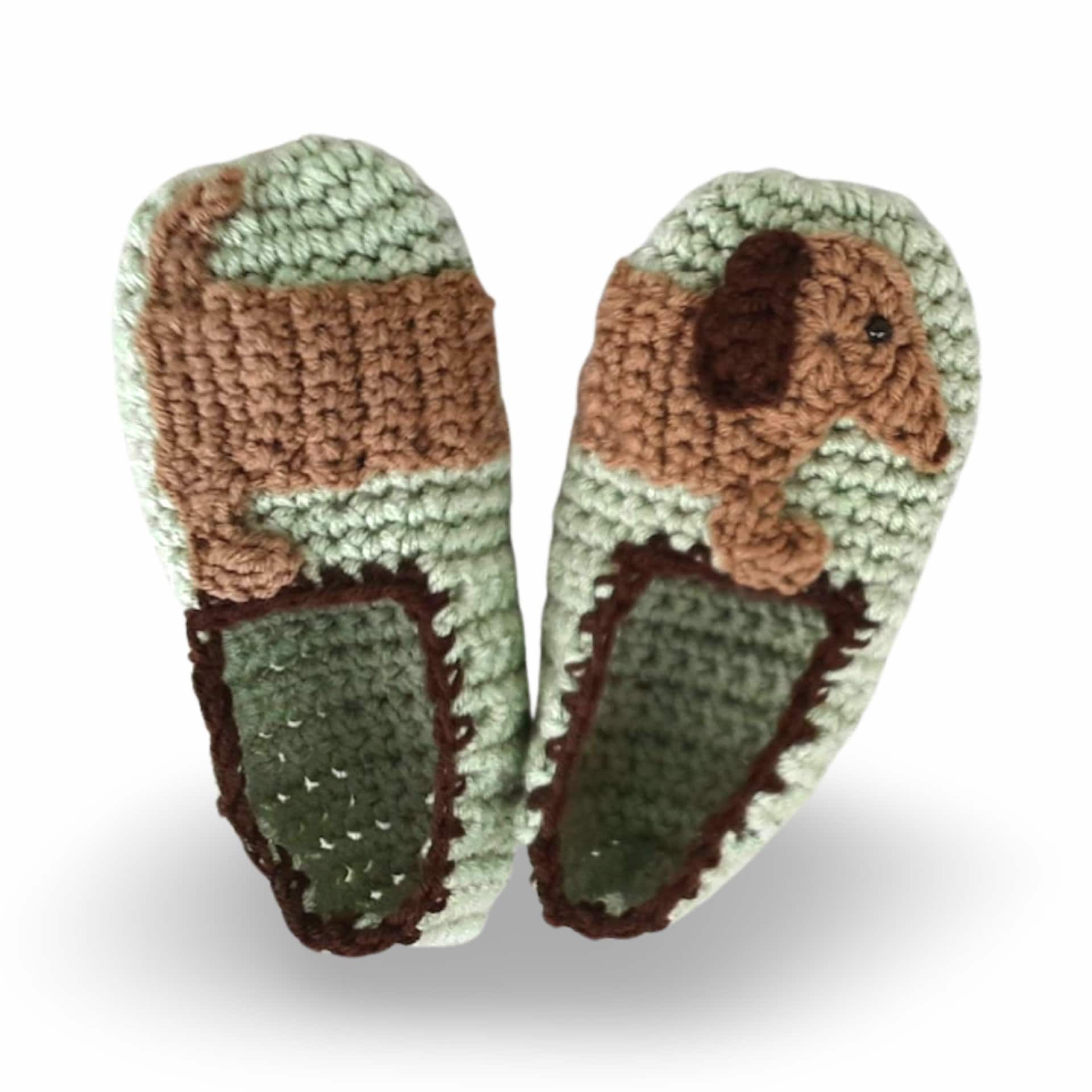 Crochet Dachshund Dog Slippers Pattern, Women's Sizes (PDF Pattern)