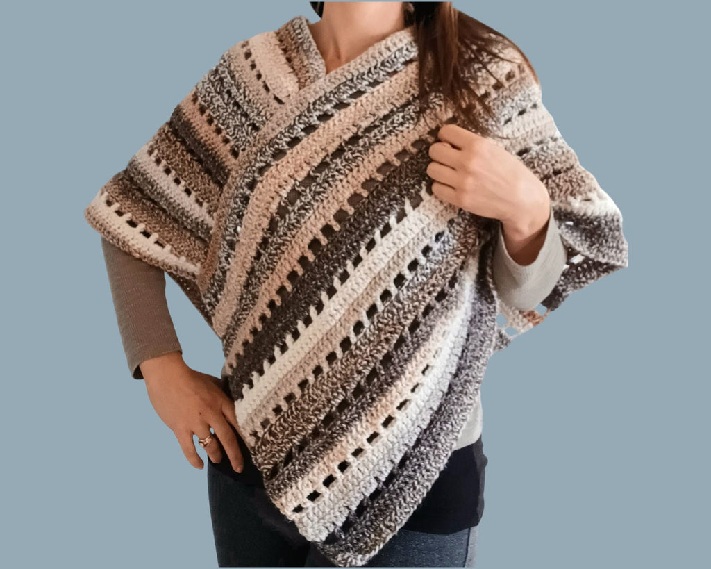 Easy Crochet Poncho Pattern: Women's Shawl (PDF Download)