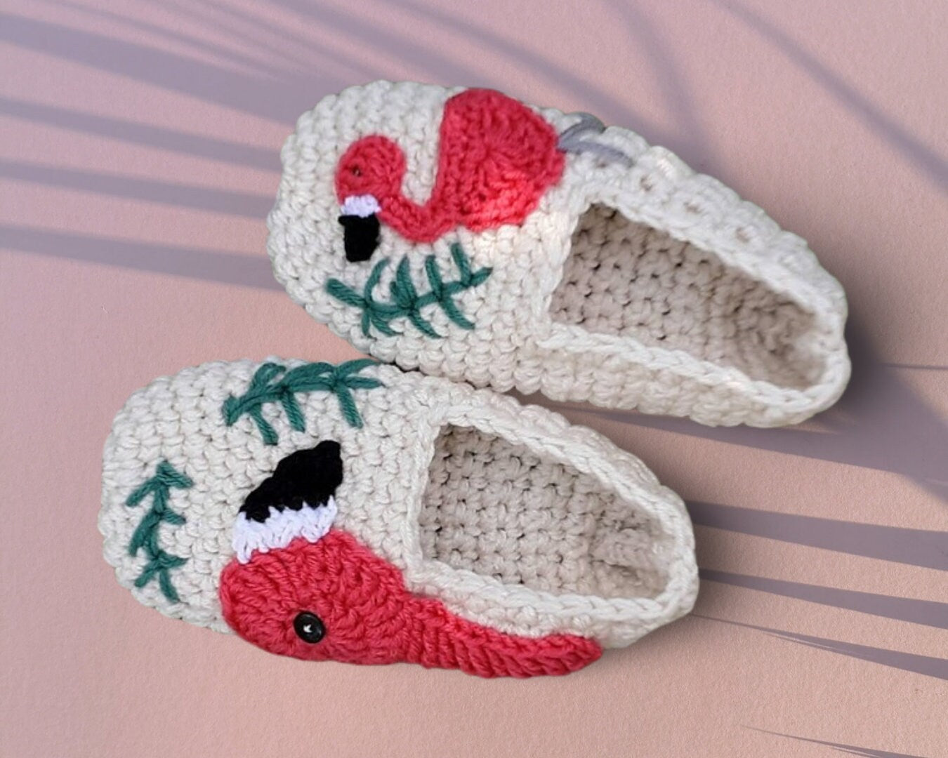 Crochet Flamingo Slippers Pattern, Women's Sizes (PDF Pattern)