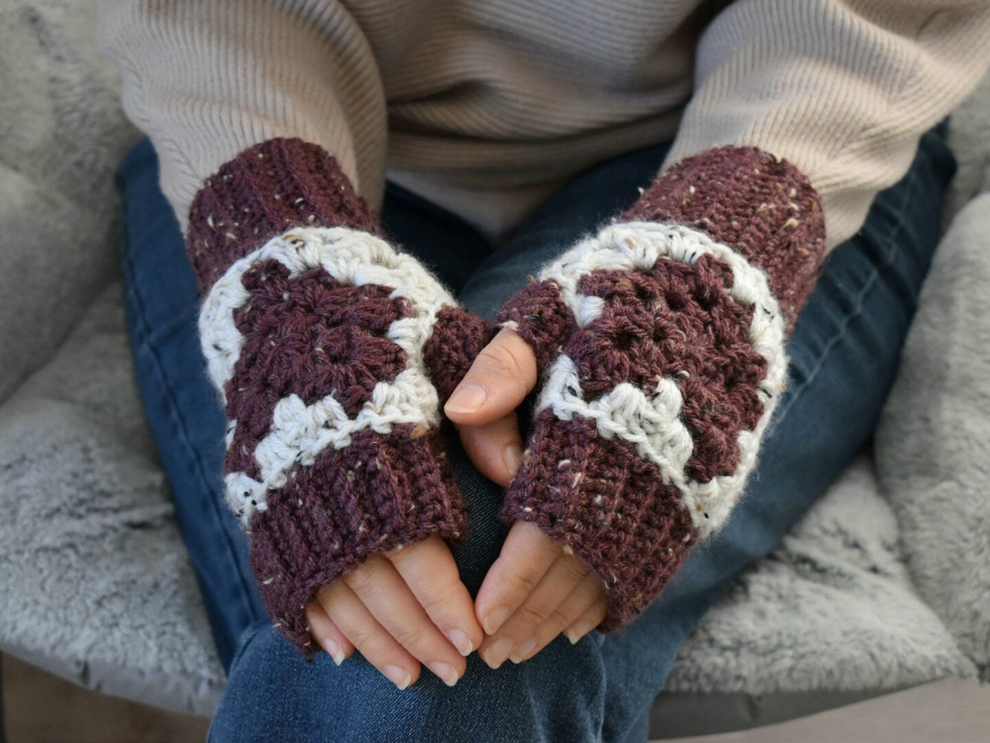 Heart2Heart Crochet Fingerless Mitts Pattern: Women's Gloves (Digital Download)